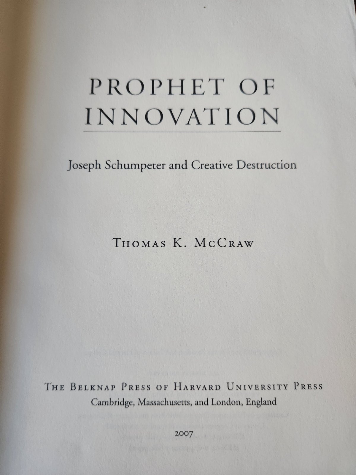 Cover of Prophet of innovation