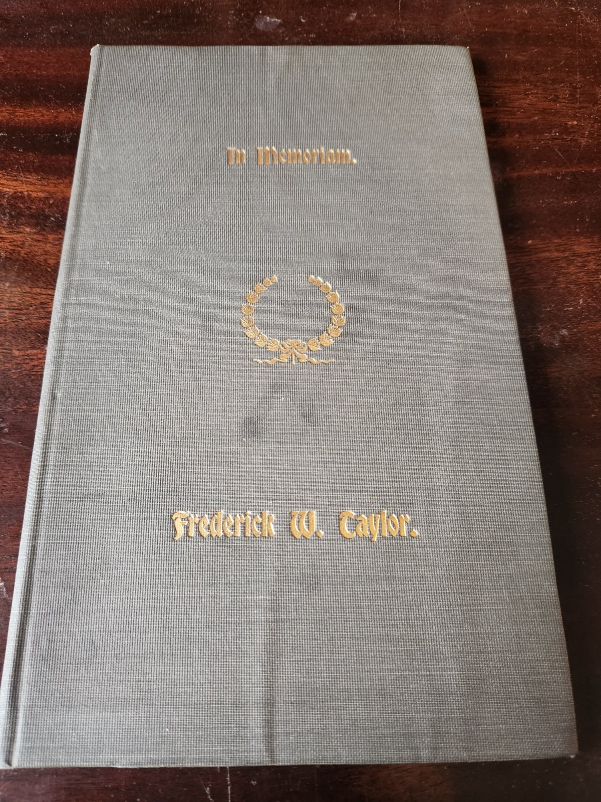 Cover of In Memoriam.  Frederick W. Taylor